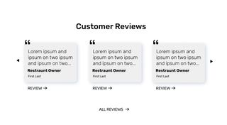 Practice mockup for website design of a reviews section