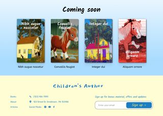 A website footer mockup for HTML/CSS student practice