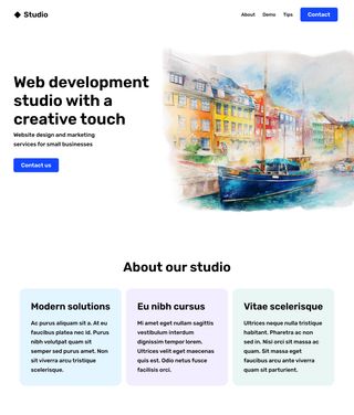 Web development Figma mockup for easy practice